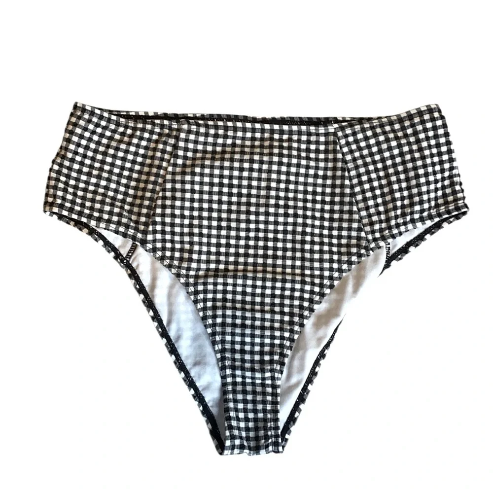 Forever 21 Black/White Checkered Swim Bottoms, Size XL